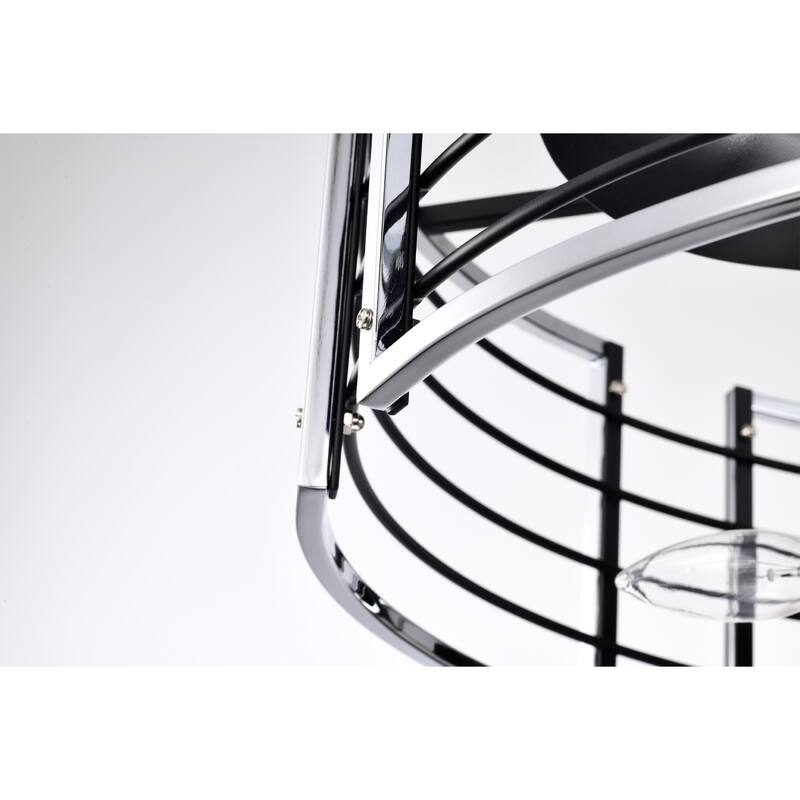 24 Inch Chrome Polish Cage Fandelier