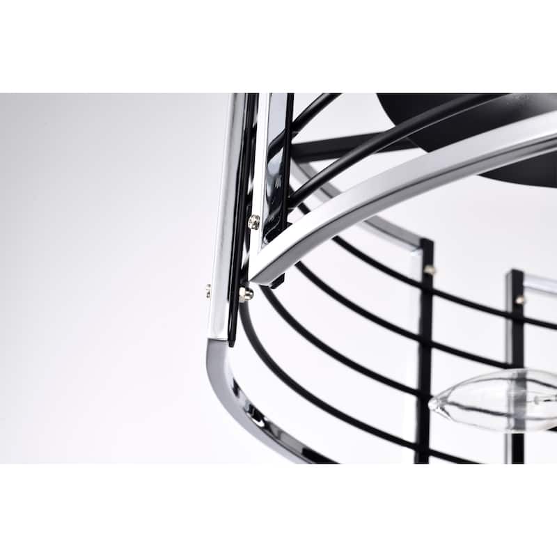 Uli 24 Inch Chrome Polish Cage Fandelier - N/A