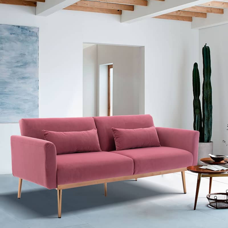 Velvet Upholstered Convertible Loveseats Sleeper Sofa