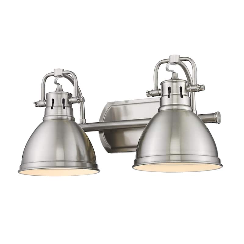 Duncan 2-Light Bath Vanity - Pewter with Pewter Shades