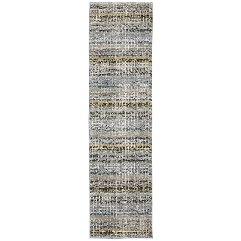 Style Haven Athena Gridwork Plaid Area Rug - 2'3" x 8' - Blue/ Green - Rectangle