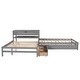 preview thumbnail 9 of 25, Full Size L-shaped Platform Beds with Drawers Linked with Built-in Rectangle Table and Twin Size Trundle.