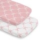 preview thumbnail 1 of 4, Sweet Jojo Designs White & Pink Bows Girl 2 Pack Baby Bassinet Fitted Sheets - Blush Bow, Coquette, Shabby Chic, Vintage Ballet