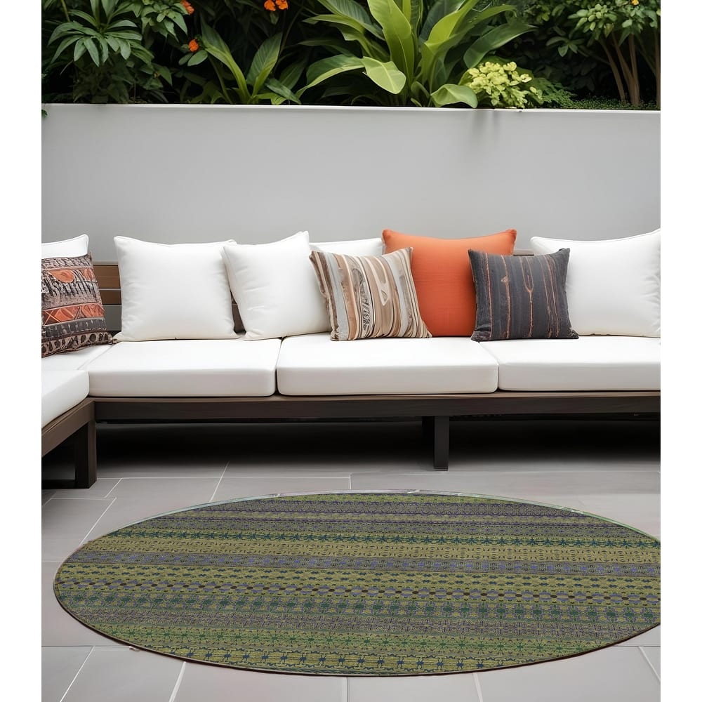 Jaso Stripe Weather Resistant Blended Style Outdoor Rug