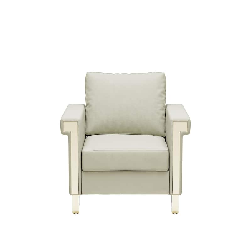 Velvet Accent Chair with Metal Legs