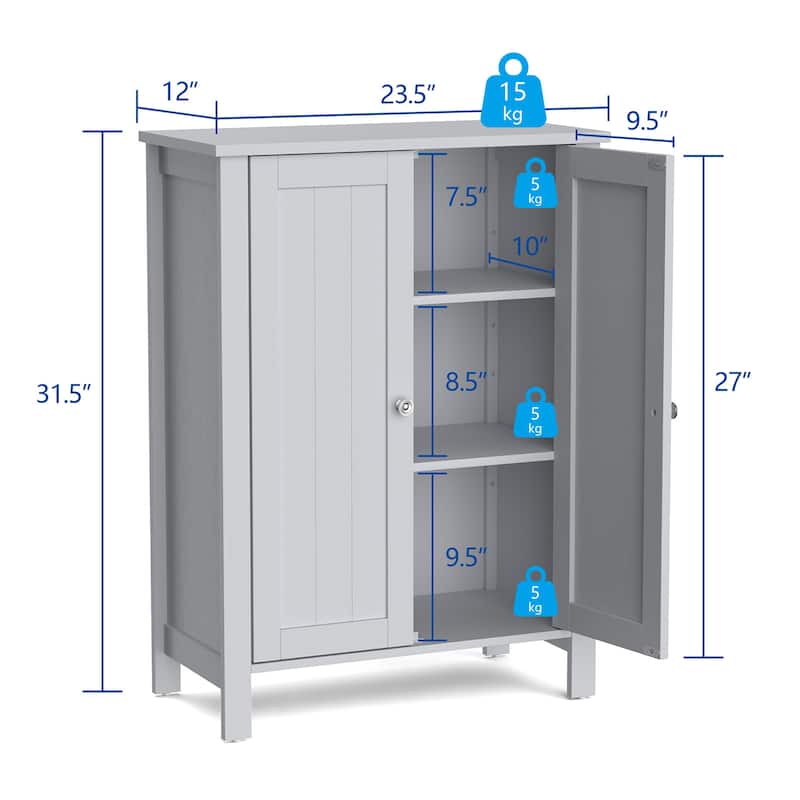 Wooden Bathroom Floor Cabinet Free Standing Storage Cabinet