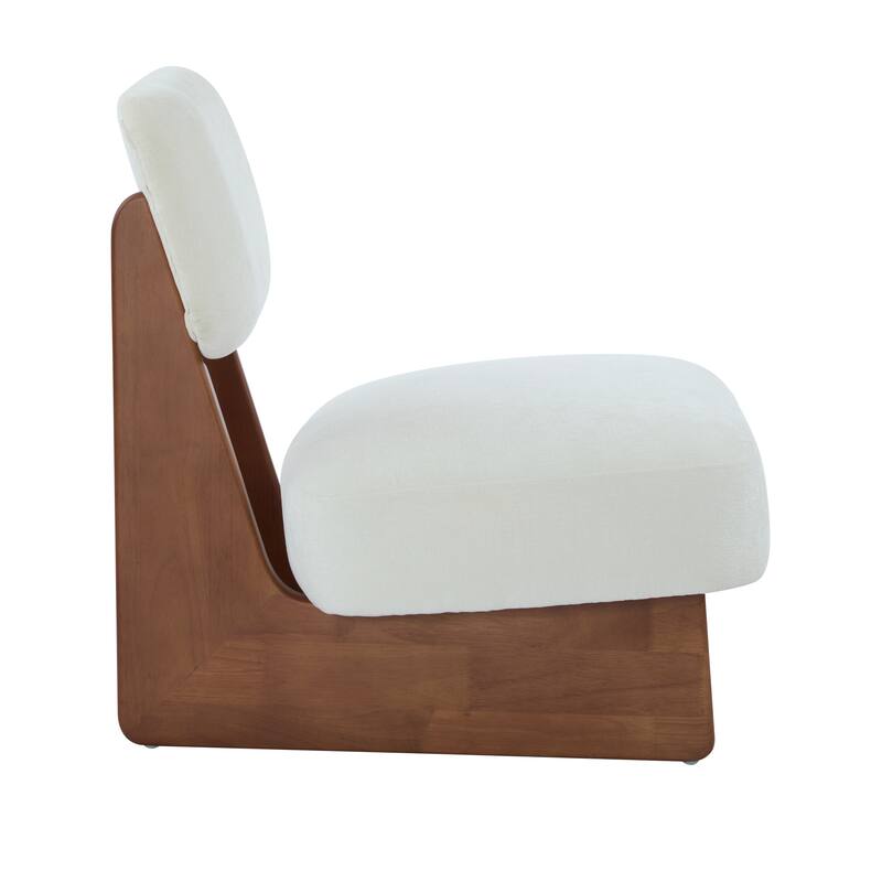 Lounge Armless Accent Chair with Wood Frame, Set of 2