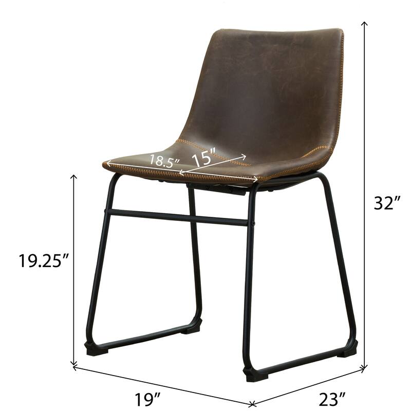 Modern Style Dining Set with Round Table and Faux Leather Upholstered Chairs