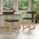 preview thumbnail 4 of 35, Corvus Caen Teddy Fabric Bar Stools with Wood Legs (Set of 2)