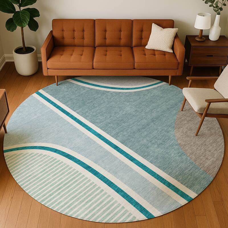 Machine Washable Indoor/ Outdoor Contemporary Keely Chantille Rug