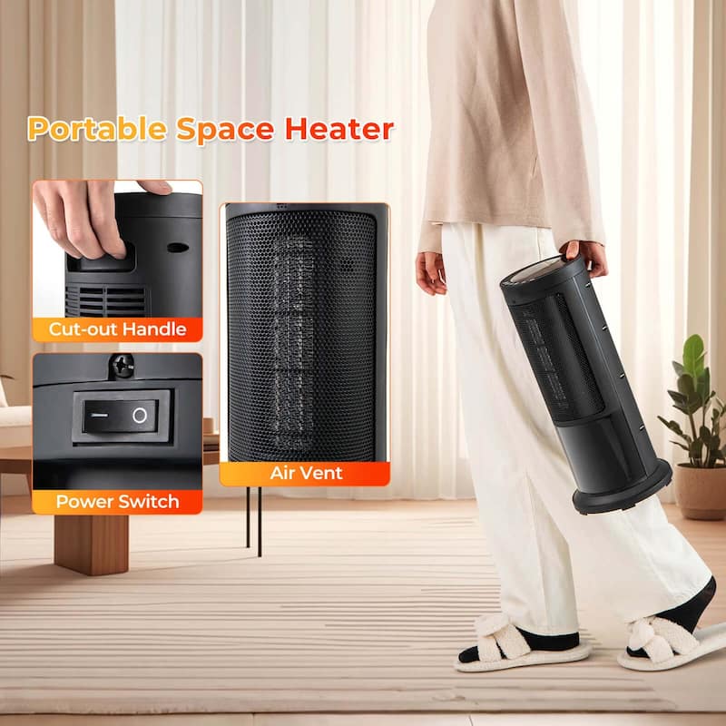 Costway 17-Inch Tower Space Heater for Indoor Use 1500W PTC Fireplace - See Details