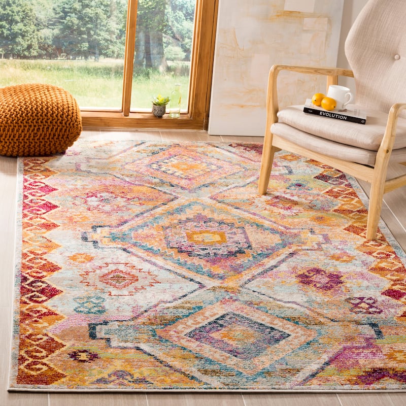 SAFAVIEH Savannah Hassie Boho Oriental Polyester Rug - 3' x 5' - Yellow/Cream