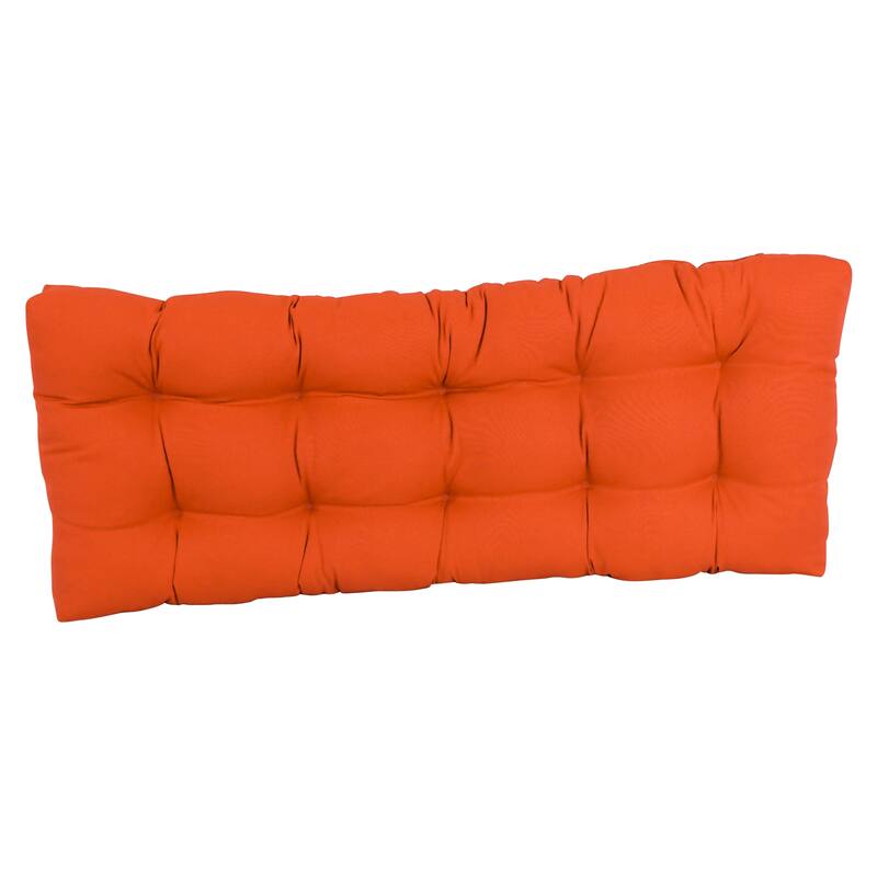 Solid Twill Tufted Indoor Bench Cushion (Multiple widths from 42 to 60 inch)
