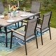 preview thumbnail 3 of 10, MAISON ARTS 7-Piece Outdoor Patio Dining Set, 1 Rectangle Table with a 1.57 Umbrella Hole & 6 Stackable Textilene Chairs