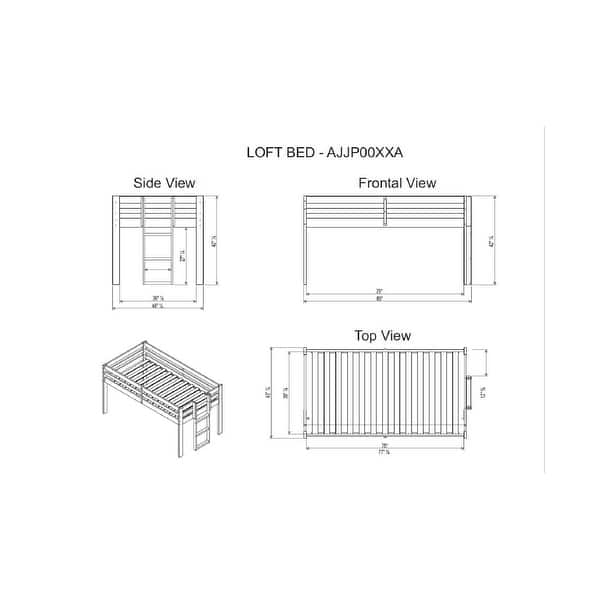 Taylor & Olive Acropolis Wood Twin Junior Loft Bed