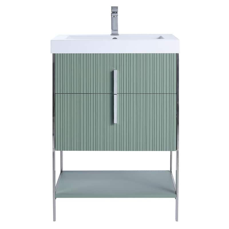 Fine Fixtures Serenity Modern Bathroom Vanity with White Gel Acrylic Top