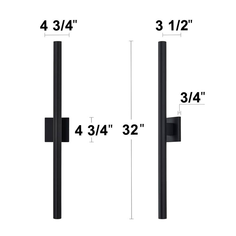 C Cattleya 2-Light Matte Black Dimmable Modern LED Outdoor Wall Sconce