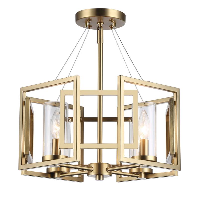 Golden Lighting Marco 4-light Semi-Flush Mount in Brushed Champagne Brass - Brushed Champagne Bronze - 4-Light Semi-flush