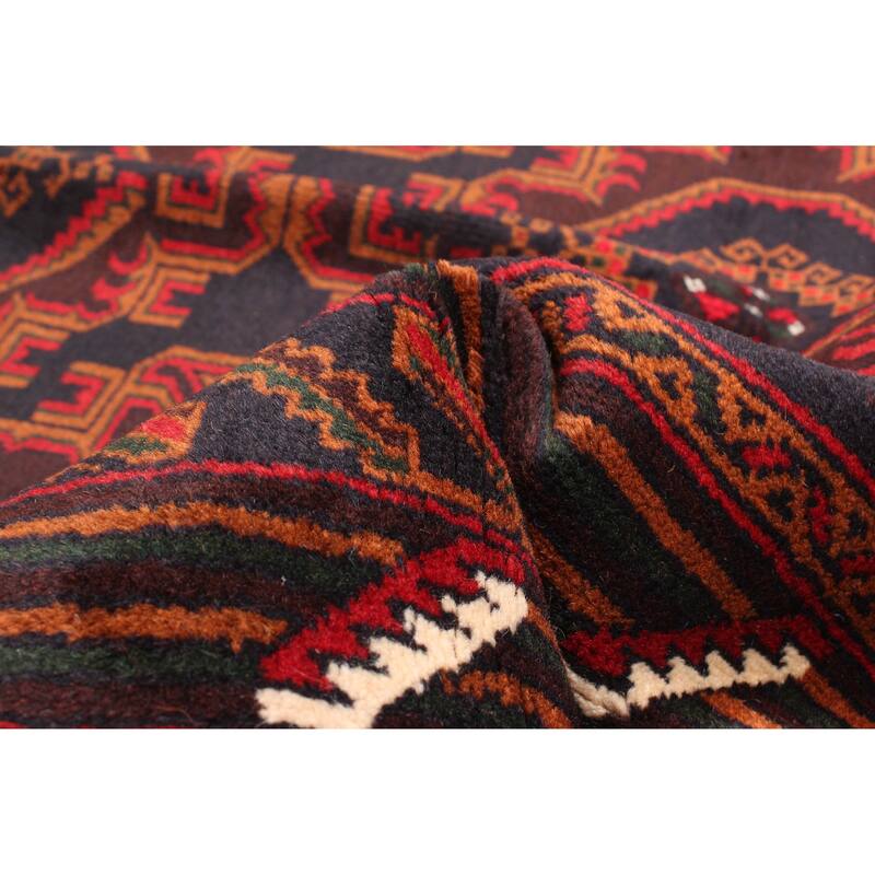 ECARPETGALLERY Hand-knotted Teimani Dark Navy Wool Rug - 3'10 x 6'7