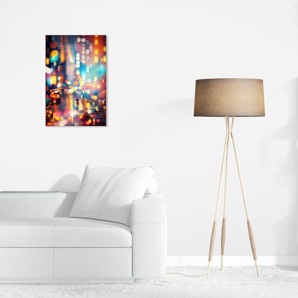 Wynwood Studio Fashion and Glam Eiffel Bokeh II Gold and Copper Modern & Contemporary Wall Art Canvas Print
