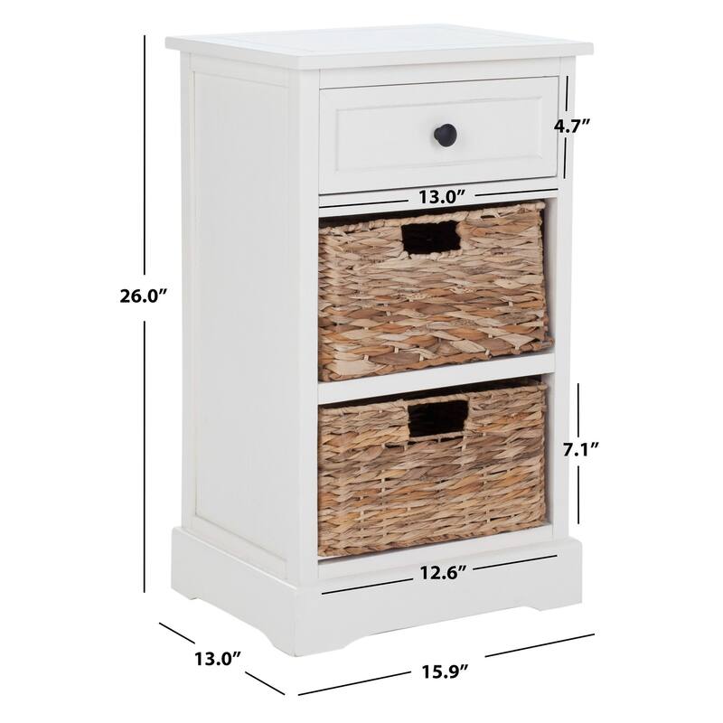 SAFAVIEH Alverta Grey 3-Drawer Storage Table - 15.9" x 13" x 27.6" - 16Wx13Dx26H
