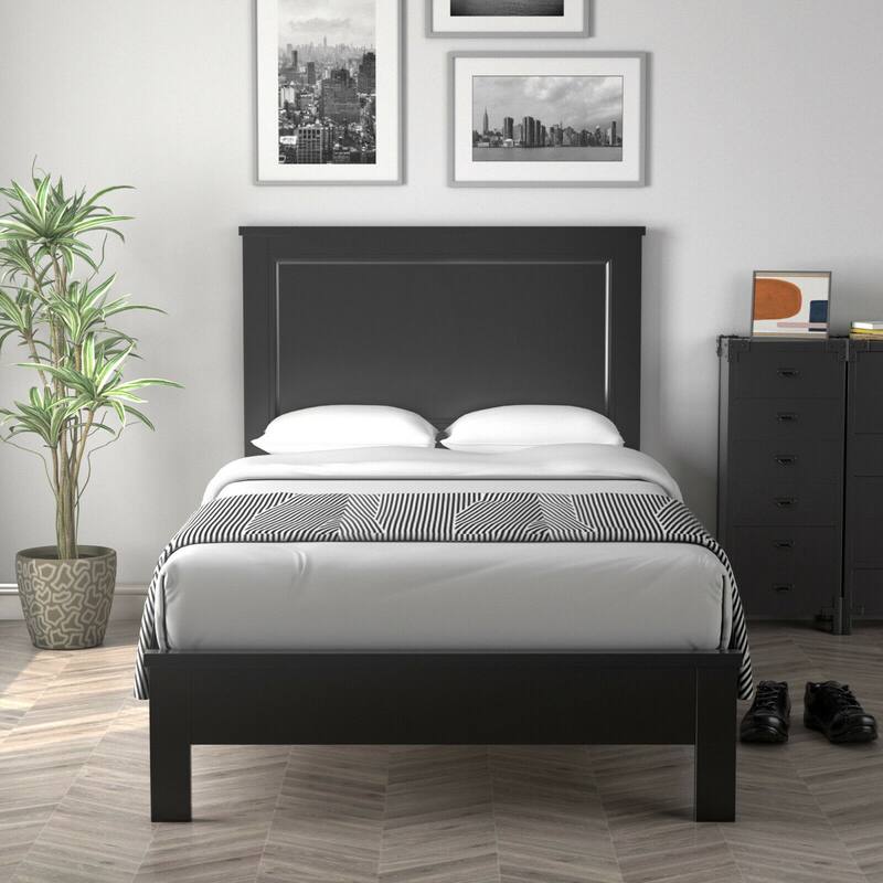 Gymax Twin/Full/Queen Size Bed Frame Platform Slat High Headboard