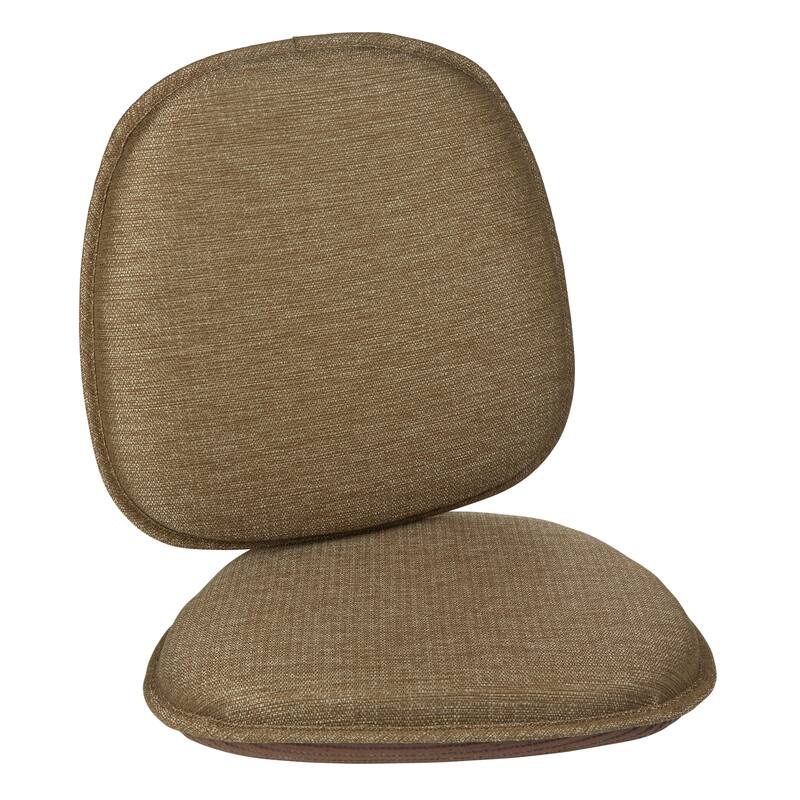Klear Vu Gripper Non-Slip Mid Century Modern Shell Dining Chair Upholstered Cushion - Gold - Set of 2