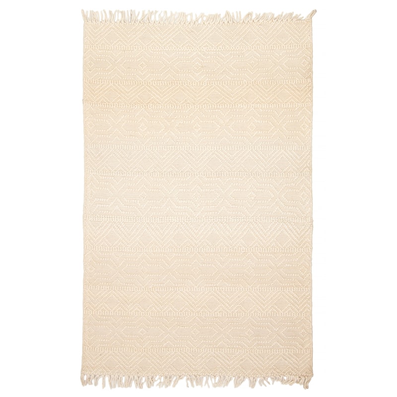 ECARPETGALLERY Braid weave Sienna Beige Wool Rug - 4'11 x 7'9 - Beige - 4'11 x 7'9