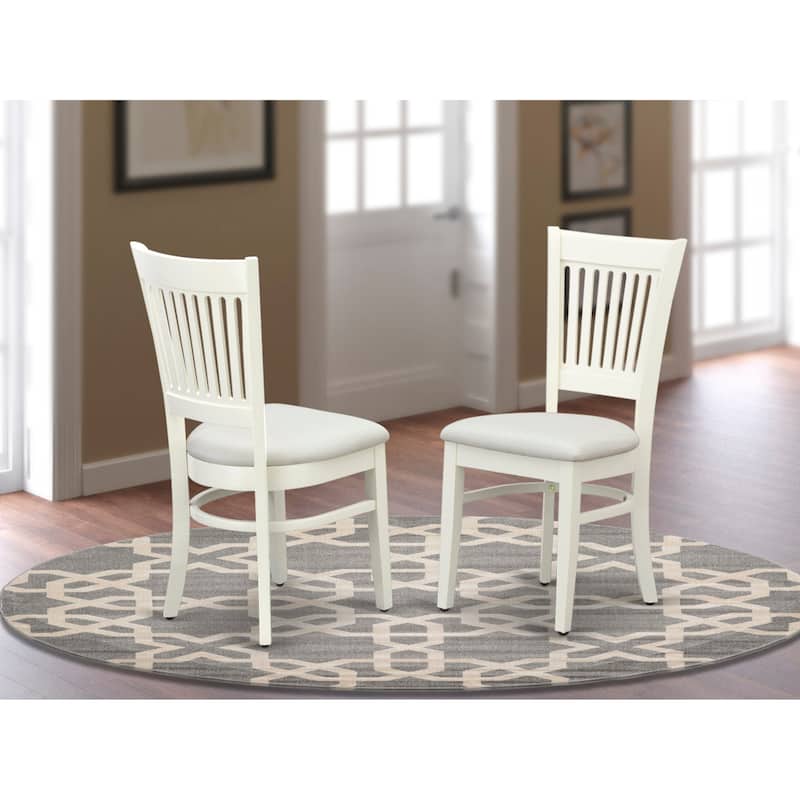 East West Furniture Vancouver Dining Room Chairs - Dining Chairs, Set of 2,(Finish & Seat Type Options) - VAC-LWH-C