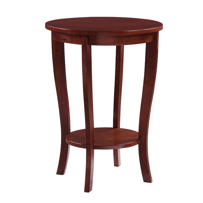Convenience Concepts American Heritage Round End Table with Shelf