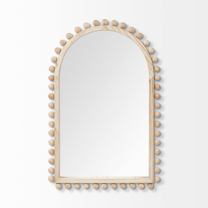 Leeds Solid Wood Arched Frame With Beads Rectangular Mirror - 35" x 23"