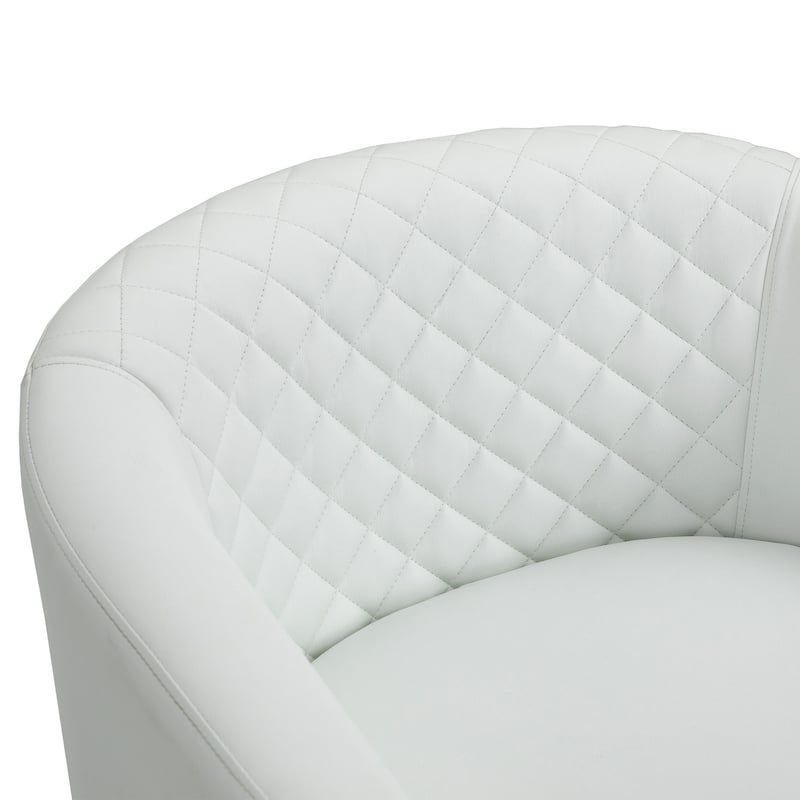 Faux Leather Barrel Accent Chair