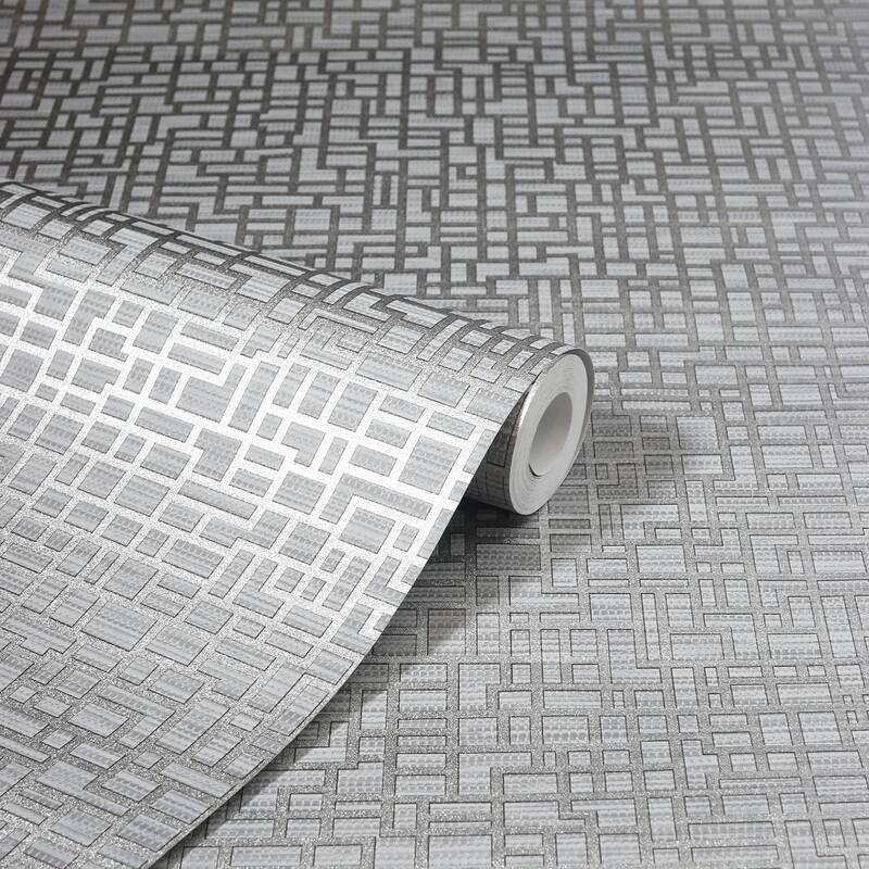 Arthouse Satoni Silver Geometric Wallpaper