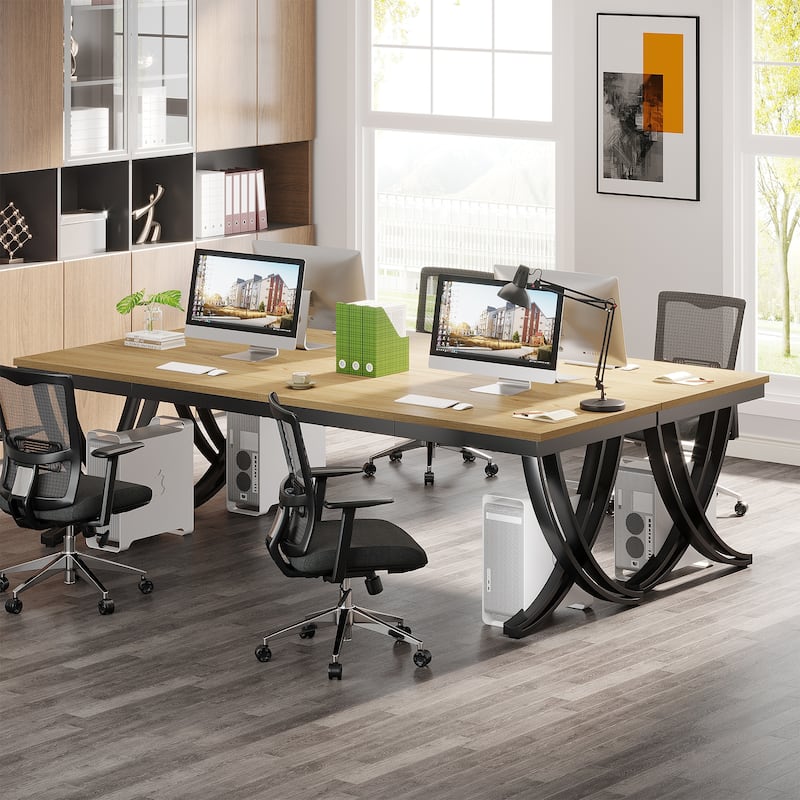 78.74" Extra Long Double Computer Desk with Metal Legs for Home Office