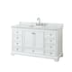 Option White / White Carrara Marble Top / Polished Chrome