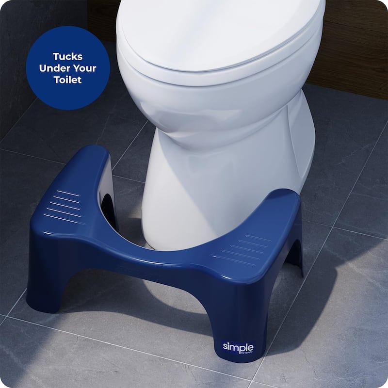 Squatty Potty Simple Bathroom Toilet Stool, Galaxy Blue 7 Inch Ergonomic Stool - Posture-Enhancing Bathroom Footrest
