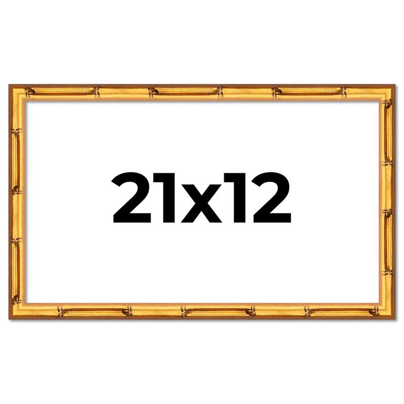 21x12 Frame Gold Bamboo Picture Frame Modern Photo Frame Includes UV Acrylic Shatter Guard Front Acid Free Foam Backing Board