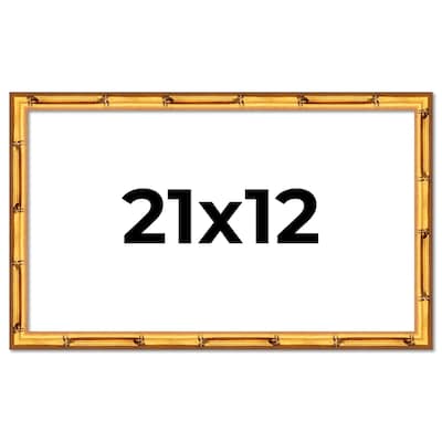 21x12 Frame Gold Bamboo Solid Wood Picture Frame | 1 Inch Moulding