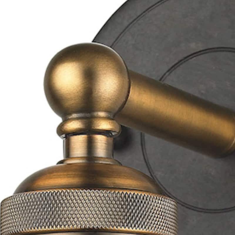 Elk Home English Pub Antique Brass With Metal Shade 1 Light Vanity