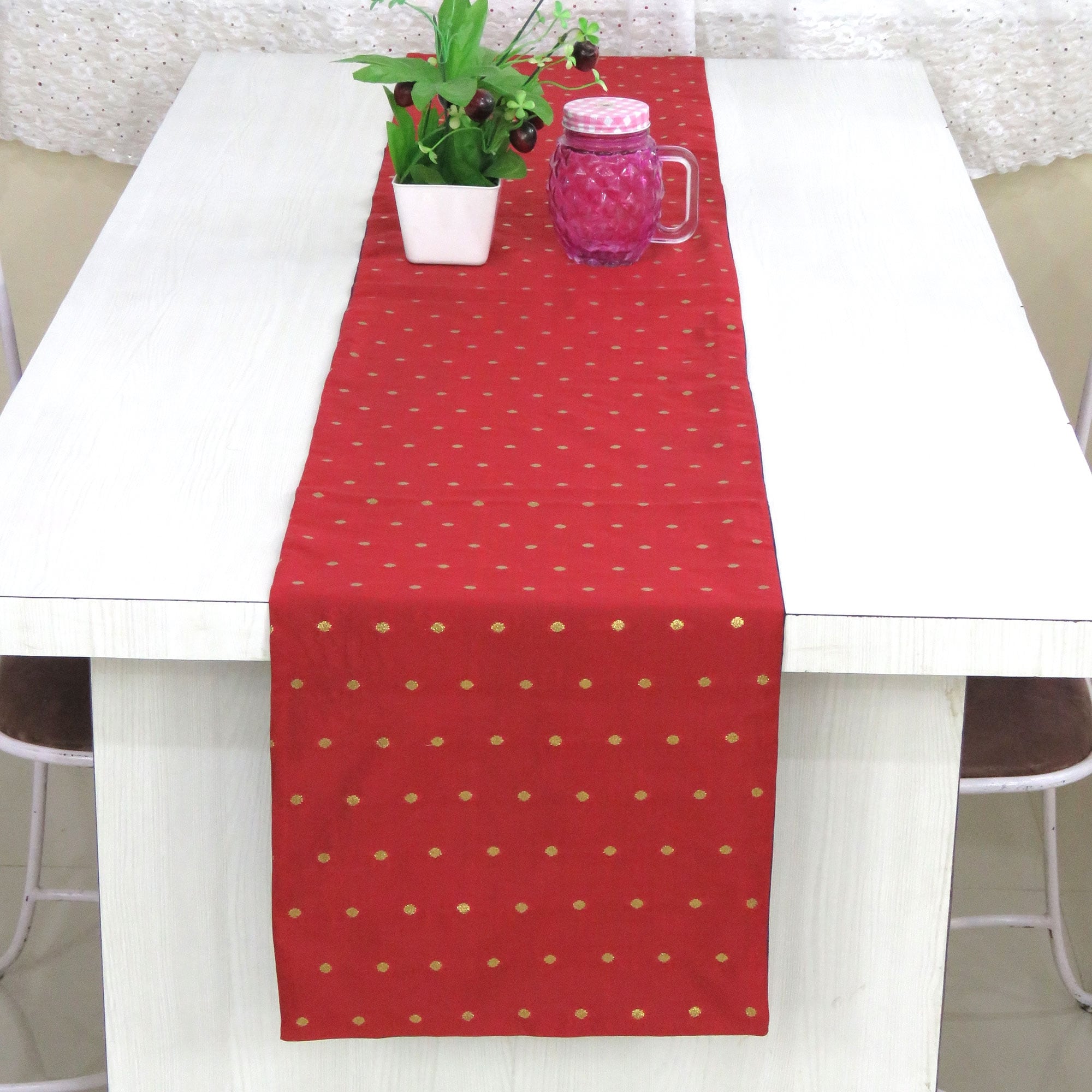 Shop Rectangular Reversible Table Cloth For Holiday Dining Brocade Silk Double Side Table Decor 72x12 Overstock 32278680