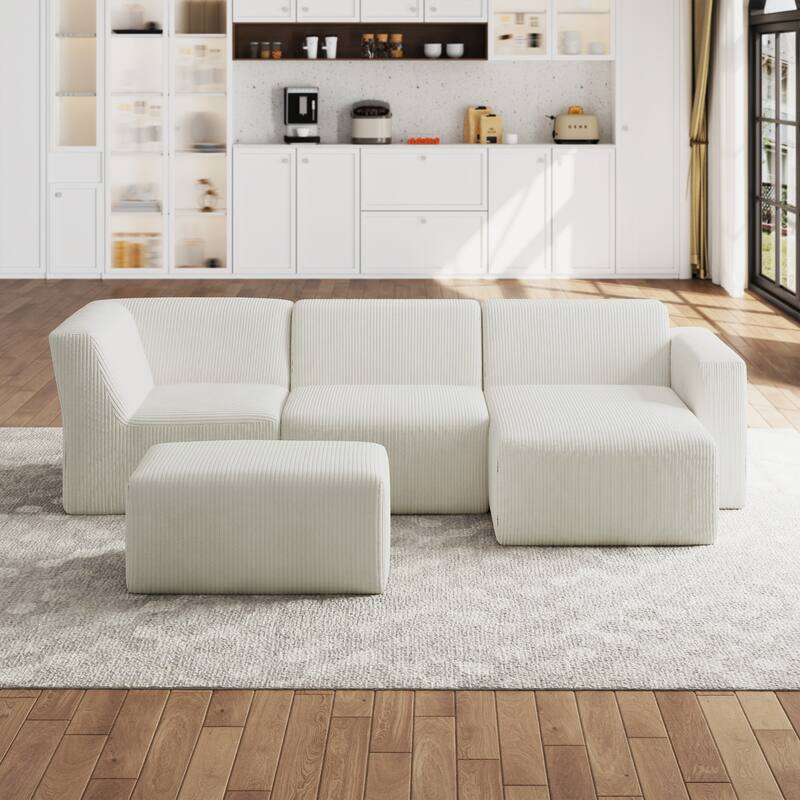 Modular Sectional Sofa 4-seater Oversized Chaise Lounge Couch for Living Room