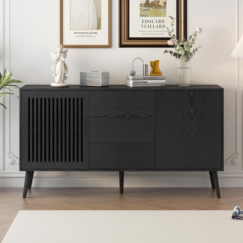 Modern Cabinet with 2 Doors and 3 Drawers