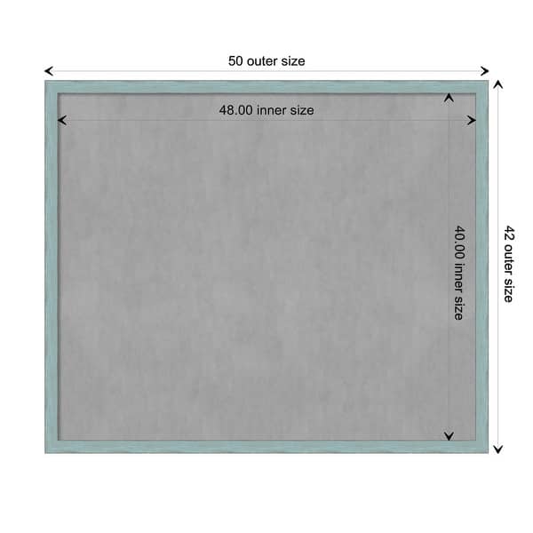 dimension image slide 4 of 17, Framed Magnetic Board, Sky Blue Rustic