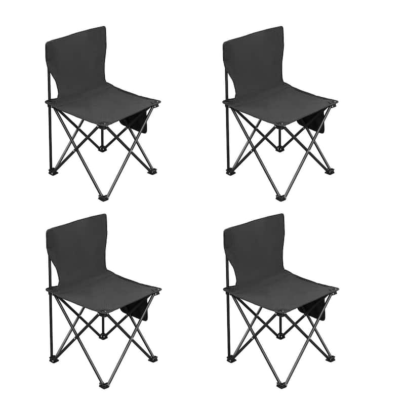 4 Pack Black Camping Chairs