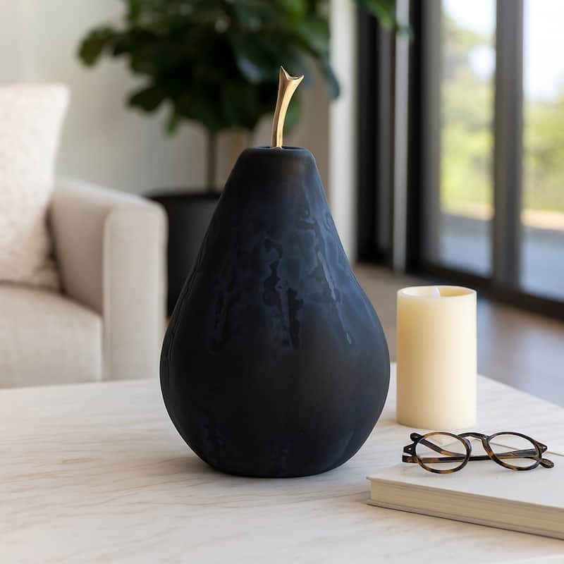 Glass Figurine Sculpture Pear Modern Home Decor Living Room Decoration
