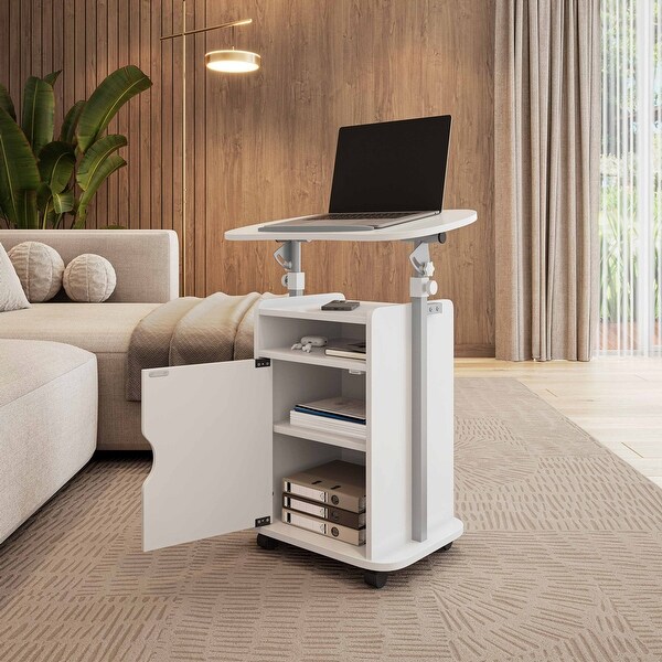 Techni Mobili Sit-to-Stand Rolling Adjustable Laptop Cart With