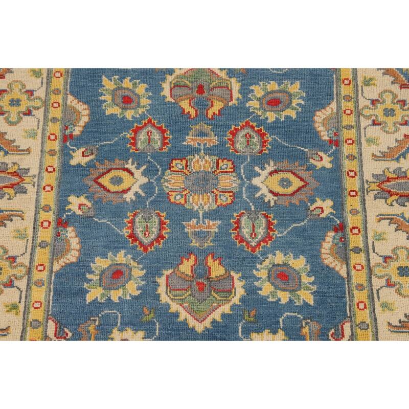 Blue Oushak Oriental Accent Rug Hand-Knotted Wool Carpet - 3'3" x 4'11"