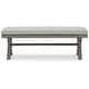 preview thumbnail 3 of 6, Signature Design by Ashley Hillside Barn Gray/Brown 54" Outdoor Dining Bench - 54.38" W x 18.75" D x 19.25" H
