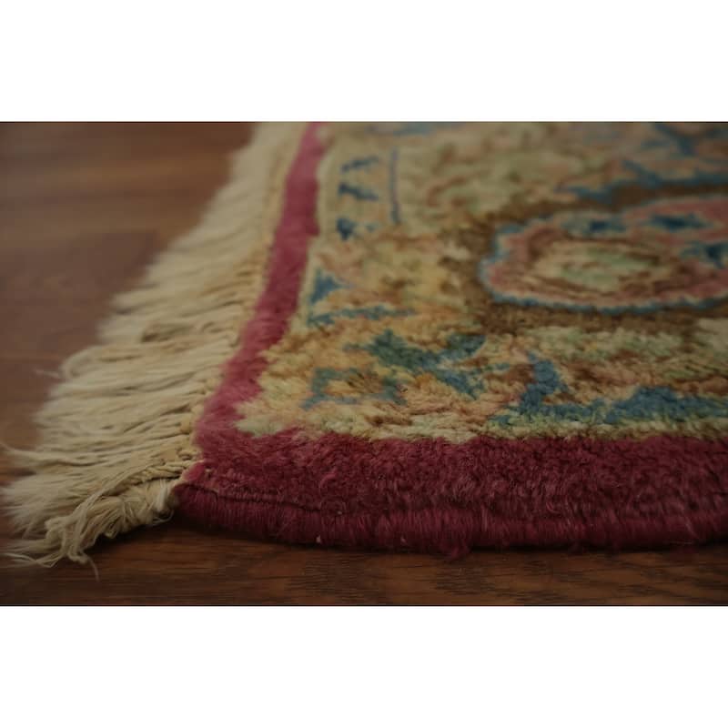 Hand Knotted Oriental 100% Wool Carpet Traditional Floral Red Kerman Area Rug - 6' 8'' X 4' 0''