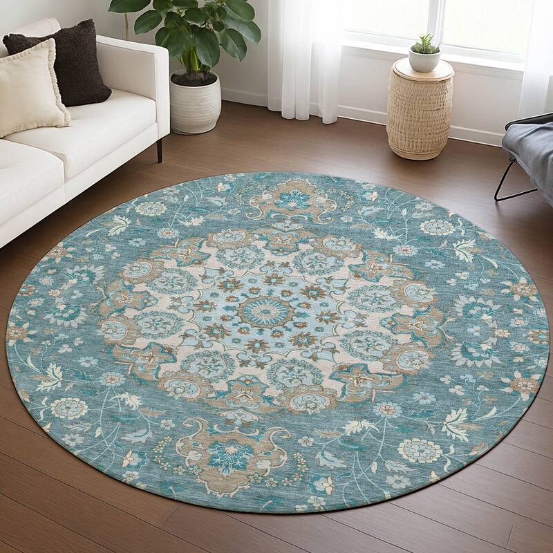 Machine Washable Indoor/ Outdoor Global Eckley Chantille Rug